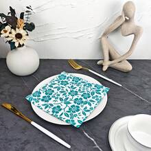 IOOJA 20/50pcs 2-Ply Unfolded Size 33*33cm Hand-Painted Floral & Leaf Print Party Napkins, Disposable Tissue Paper Suitable For Theme Parties, Essential For Company Events, Friends Gatherings - Multicolor - View 6