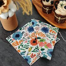 IOOJA 20/50Pcs 2ply Unfolded Size 33*33cm Oil Painting Floral Pattern Printed Party Napkins Disposable Napkins Suitable For Theme Parties Designed For Lively Parties Essential For Company Team Building And Friends Gatherings - Multicolor - View 7