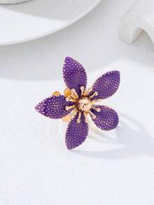 1 chiếc nhẫn thời trang, thanh lịch, sang trọng thiết kế hình hoa nhỏ giọt dành cho nữ - Vòng hoa - Xem 8