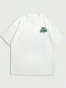 Christmas Short-Sleeved T-Shirt With Round Neck, Graphic Slogan Print In English, Minimalist And Summer Style For Men, Hot Item - White - View 4