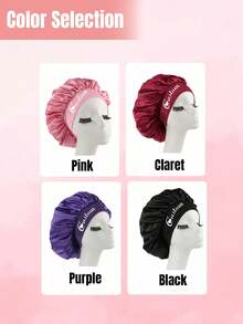 Custom Name Satin Bonnet For Women, Personalized Sleep Cap, Hair Bonnet For Curly Hair, Travel, Night Care, Gift For Mom, Friends - Multicolor - View 8