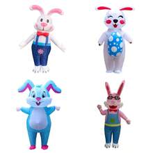 Adult Standing Cute Bunny Inflatable Costume, Holiday Party Funny Performance Costume, Cartoon Animal Inflatable Doll Costume - Multicolor - View 2
