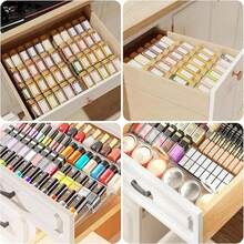 4pcs/8pcs Acrylic Spice Rack, Spice Organizer Suitable For Drawers, Multi-Purpose Spice Jar Rack For Kitchen Countertop, Expandable Tilted Spice Tray, Fits Cabinets, Drawers, Makeup Organizer - Space Saving - Multicolor - View 10
