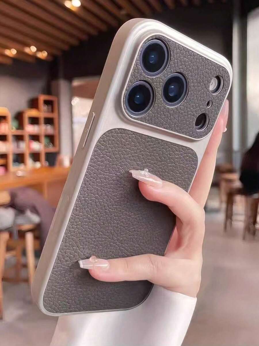 Ốp lưng điện thoại họa tiết vải thiều thời trang, cửa sổ lớn, tương thích với iPhone 17 Pro Max, 17 Pro, 16 Pro Max, 15, 14 Pro, 13, 12 Pro, 17, có bảo vệ camera, chất liệu mềm mờ chống rơi vỡ. - Xám - Xem 1