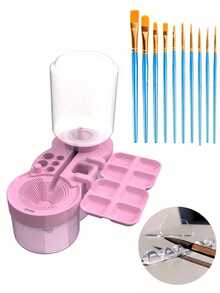 Dụng cụ rửa cọ tuần hoàn nước kèm khay pha loãng, chất liệu ABS, giá đỡ cọ vẽ, dụng cụ tự động làm sạch cọ vẽ màu acrylic và màu nước, quà tặng dụng cụ nghệ thuật lý tưởng, đồ dùng học tập, đồ dùng học tập cho năm học mới. - Nhiều màu - Xem 20