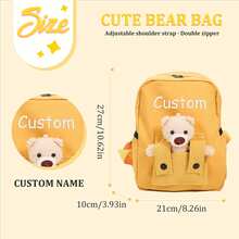 Teddy Bear Backpack Kid Backpack, Custom Name Backpack,Embroidered Name School Bag For Girl Boy,Children Backpack,Gift Birthday Child - Teddy Bear Backpack - View 8