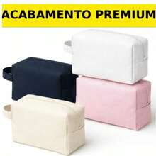 Kit 5 Plain Toiletry Bags Without Print To Personalize Gift - White - View 6