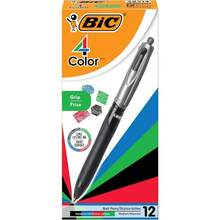 4 Color Grip Retractable Ballpoint Pen, Long-Lasting Ink And Comfortable Grip, 12-Countcute Pens In Assorted Inkteacher Appreciation Gifts - 握把筒身 + 黑色,藍色,綠色,紅色墨水 - 查看 2