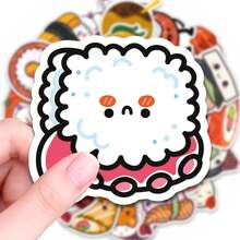 50PCS Sushi Stickers, Japanese Food Themed Decals, Waterproof Vinyl Stickers For Water Bottles, Laptops, Scrapbooking, Luggage, Journaling, DIY Crafts, Aesthetic Kawaii Stickers, Gift For Sushi Lovers And Food Enthusiasts - Multicolor - View 5