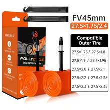 2pcs Pollycycle Mountain Bike Inner Tubes, 26/27.5/29 Inch MTB, TPU Material Anti-Puncture, 45mm Presta Valve, Oxidation Resistant - Multicolor - View 8