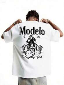 Camiseta Modelo estampado gráfico playeras de hombre algodón puro estilo deportivo informal estilo urbano moderno ideal para viajes deporte uso diario nacional envio - Blanco - Ver 2
