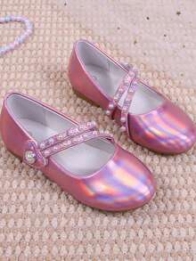 Sapatos casuais escolares femininos, lançamento 2026, modelo Crystal Princess, com sola macia, confortáveis e elegantes, perfeitos para férias e festas. - Rosa - Ver 3