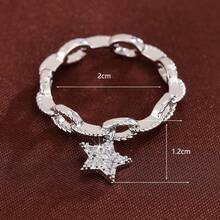 1 chiếc nhẫn nữ thiết kế hình ngôi sao treo thanh lịch, đính đá Cubic Zirconia, thích hợp đeo hàng ngày. - Nhiều màu - Xem 6
