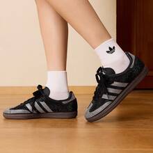 Adidas 阿迪达斯 SAMBA OG W 水钻装饰经典运动鞋，宋宇琦签名款 - 黑色 - 查看 4