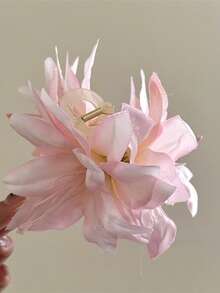 1个波西米亚风百合花发爪夹，花朵发爪情人节发夹发夹发卡发夹发饰，沙滩配饰秋冬发饰，适合女士度假装扮，夏季波西米亚风高级简约气质温柔甜美优雅百搭奢华Y2K时尚韩版精致个性创意休闲春夏秋冬防滑固定半扎发爪夹，适合日常通勤，适合浓密细软长短发，假日旅行适用 - 彩色 - 查看 3