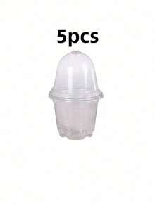 10pcs Transparent Plastic Plant Nursery Pots With Humidity Dome, 5/4/3.5 Inch Waterproof Indoor Gardening Flower Pots - One Size Fits All - View 12