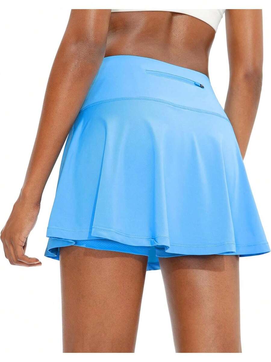 Pleated Tennis Skirt For Women With 4 Pockets Women's High Waisted Athletic Golf Skorts Skirts For Running Casual, Lightweight Athletic Golf Skorts Skirts - Xanh da trời - Xem 1