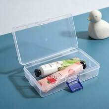 5 piezas Cajas de almacenamiento impermeables - 5 piezas Cajas de plástico transparente grandes con tapas, impermeables, apilables Contenedores de almacenamiento para cuentas, pendientes y artículos pequeños - Organizadores de archivos rectangulares duraderos - Juego de cinco - Ver 3