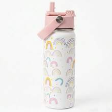 一个 600ml 保温水瓶，适合学校使用：防漏，二合一吸管盖设计，适合运动和旅行，送给女孩、男孩、女儿和儿子的礼物。 - 彩色 - 查看 8