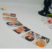 6pcs P-1-H "Hugging Doll" Special Edition Photo Cards - Green Backside Design | High-Definition LOMO Cards With Members Hugging Their Character Plushies | Unique Collectible Set With Distinctive Green Card Backs | Perfect For Photo Album Display - 6p-1-h - View 1