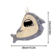 Cute Cartoon Shark Hand Towel Quick Drying Kitchen Towel Cleaning Rag Coral Velvet Absorbent Hanging Towel Bathroom Accessories - B - 查看 8