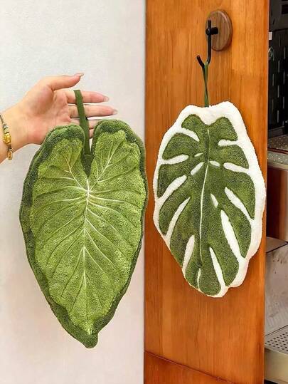 Khăn lau tay hình lá độc đáo, thiết kế treo tiện dụng, chất liệu thấm hút tốt, thích hợp cho phòng tắm, phòng ăn, nhà bếp, có thể dùng như thảm lót, vật dụng thiết yếu cho gia đình và nhà bếp, phụ kiện treo phòng tắm, siêu thấm hút, chống bẩn, chịu nhiệt, khăn lau tay hình lá, khăn lau tay hình mai rùa bằng tre treo, khăn thấm hút hình lá mai rùa dày dặn sáng tạo, chất liệu lông san hô dùng cho phòng tắm, nhà bếp và gia đình.