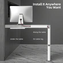1pc 40cm/15.75in Under Desk Cable Management Tray, PVC Power Cord Concealer, Wire Organizer Duct - A - View 7