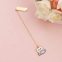 Metal Creative Bookmark, Cute Cartoon Cat Shaped Page Clip, Stationery Gift For Students - Cats Eating Fish Series - View 6