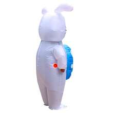 Adult Standing Cute Bunny Inflatable Costume, Holiday Party Funny Performance Costume, Cartoon Animal Inflatable Doll Costume - Multicolor - View 4