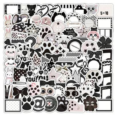 Cute Black White Polka Dots Decorative Stickers 103 Sheets For Journal Diary Planner DIY Craft Stationery