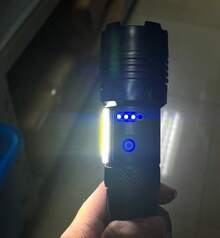 High Power Searchlight Flashlight, Rechargeable Tactical LED Torch With 18650 Battery & Type-C Charging, Super Bright Camping Lamp, Zoomable Spot/Flood Beam, 5 Modes Including Strobe, Durable Water-Resistant Construction For Search Rescue, Hunting, Camping, Hiking, Emergency Kit, Gift For Adventurers First Responders Built-In 1200mAh Battery - Highlight Flashlight - View 5