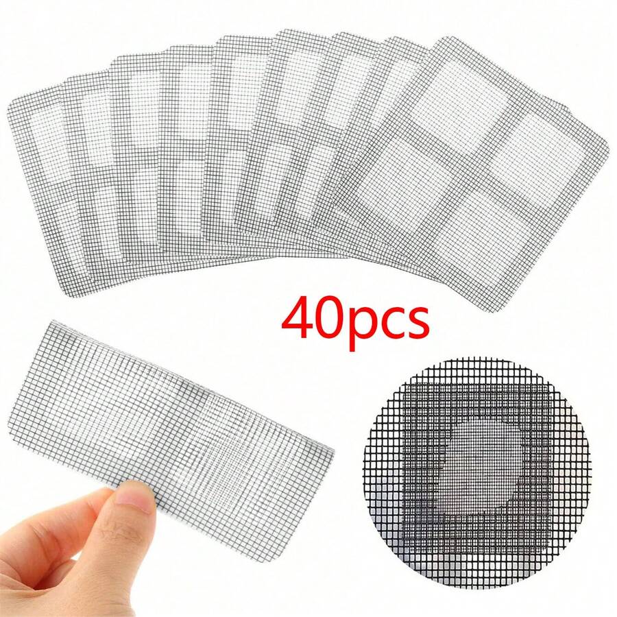 40pcs Window Screen Repair Patch, 3-Layer Strong Adhesive Window Screen Mesh Tape, Repair For Window And Door Tears Holes