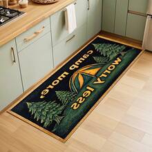 1pc Green Camp Pattern Design, Kitchen Decor, Home Decor, Decorative Mat, Fashion Doormat, Multi-Purpose Mat, Kitchen Floor Mat, Kitchen Mat Set, Kitchen Floor Protector, Comfort Standing Mat, Living Room Bedroom Bathroom Laundry Office Area Rug, Home Decoration Indoor - Multicolor - View 2