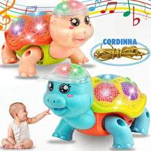 Brinquedo Tartaruga Fujão Elétrico Com Som Luz E Movimento Carangueijo Brinquedo Fujão Lançamento 2025 exclusivo - Multicolorido - Visão 3