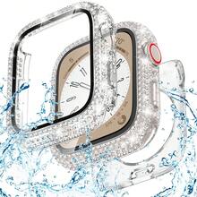 40mm Waterproof Bling Case With Screen Protector For Apple Watch SE/Series 4-6, Sparkling PC Front Bumper & Hollow Back Cover, Splash-Resistant Easy Install - 無色 - 查看 1