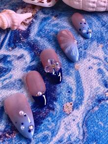 10 Móng Tay Giả Nữ Mùa Hè, Móng Tay Giả Acrylic Thủ Công với Hiệu Ứng Chuyển Màu Xanh Dương, Hình Vỏ Sò & Hoa 3D, Điểm Nhấn Ngọc Trai & Đá Quý, Hình Dáng Hạnh Nhân Dài Bóng Mịn, Móng Giả Tái Sử Dụng Cho Đi Biển, Kỳ Nghỉ, Tiệc Tùng, Sử Dụng Hàng Ngày, Dụng Cụ Làm Móng - Nhiều màu - Xem 6