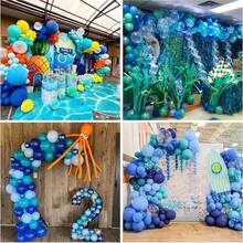 51/26pcs/Teal Blue Balloons 10 Inch Ocean Turquoise Blue Party Balloons Transparent Metallic Pastel Light Blue Latex Helium Balloon For Under The Sea Birthday Baby Shower Shark Party Decorations - Set - View 8