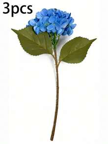 1/3pcs 15.75" Artificial Spring/Summer Hydrangea Flowers, Lifelike Silk Hydrangea Bouquet Stems, Suitable For Office, Party, Wedding, Room, Home Decor, Tabletop Centerpiece, All Season Use - Blue - View 7