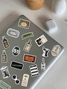 50pcs Retro Medicine Bottle Label Sticker For Phone Case Laptop Tablet Computer Suitcase Scrapbook Magazine Decoration Sticker PVC Decal HD Printing Stickers Scrapbook Supplies Scrapbooking - 1 Set - View 8