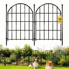 Decorative Garden Fence, Arched No Dig Fence Border, Garden Edging Border, Rustproof Metal Animal Barrier With Ground Stake For Dog, Rabbit, Outdoor Yard Patio Decor - 10pcs Black - View 9