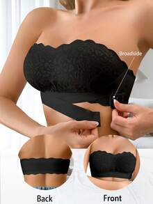 Women's Wireless Mesh Front Closure Comfortable Bra - Black - View 4