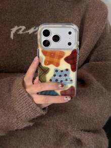 Y2K Cute Star Soft Phone Case, Suitable For IPhone 17 Pro Max, 17 Pro, 17 Air, 17, 15, 16 Pro Max, 14 Pro, 13, 12, 11, Glossy Soft Case, Gift Pack - Plaid Stars - View 2