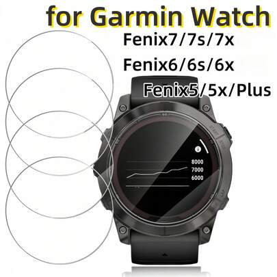 适用于 Fenix 5/6/7 系列的 4 片装钢化玻璃屏幕保护膜 - 9H 硬度，防刮擦，防震，高清触控，无气泡，易于安装，户外配件，无缝贴合，防刮膜