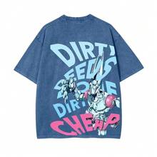 D4C Acid Wash Tee SBR Funny Valentine's Stand "" D4C American T-Shirt, Regular Fit, Made In The USA, Menfashion, Cotton Fabric, Street Style Top. Cosplay - màu đen - Xem 8