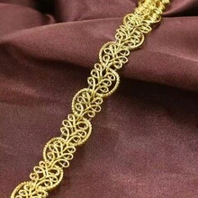 5厘米/0.47英寸宽金/银色S形花边，适用于舞台服装、包袋和缝纫配件 - 多色 - 查看 1