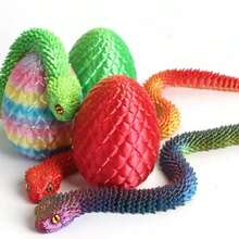 1pc 30cm Posable Viper Sculpture - Soft Adjustable Snake Toy With Snake Egg, Mythical Creature Design, Home Decor Stress Relief Toy, Suitable For Christmas, Halloween And Other Holiday Gifts, For 14+ Years Old (Random Eye Color), Finger Toy - Multicolor - View 7