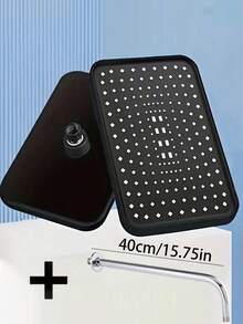 High Pressure Square Wall-Mounted Rain Shower Head, 360° Rotating High Flow Rate Water-Saving Overhead Shower, Modern Black Plastic Design, Uniform Full Body Coverage, Easy Installation Bathroom Upgrade, Ideal For Home, Hotel And RV Bathrooms, Perfect Accessory For Modern Bathrooms And Home Plumbing, Upgrade Your Shower Experience, Ideal Gift And Bathroom Renovation Choice - Multicolor - View 14