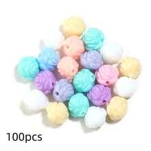 50-100pcs Vibrant Mixed Color Heart & Round Acrylic Beads, Large Hole, Suitable For DIY Jewelry Making Necklaces, Bracelets And Hair Accessories, Craft DIY Beaded Pens, Phone Chains, Keychain Making Decorative Accessories Beads - Multicolor - View 14