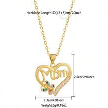 Dây chuyền mặt hình trái tim, quà tặng Ngày của Mẹ và sinh nhật, dây chuyền choker thanh lịch tối giản, dây chuyền mặt hình trái tim MAMA mạ vàng, mặt dây chuyền hình trái tim đôi đính đá CZ, quà tặng Ngày của Mẹ. - mặt dây chuyền mẹ - Xem 6