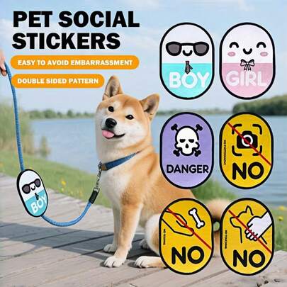 Đây là bộ hai thẻ cảnh báo móc dán cho dây xích thú cưng dành cho chó và mèo, bao gồm các nhãn cảnh báo tương tác có móc dán dành cho chó/mèo. Sản phẩm có các lời nhắc nhở chống lạc như "Không được chạm vào", "Không được cho ăn", "Không được chụp ảnh", "Nguy hiểm", "Tôi là chó đực" và "Tôi là chó cái", rất phù hợp cho chủ nuôi thú cưng.
